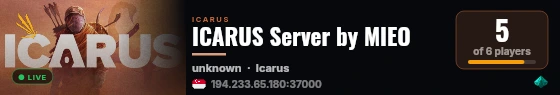 ICARUS Server by MIEO live status badge