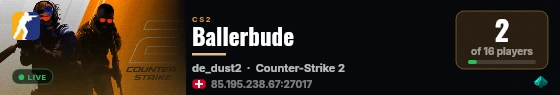 Ballerbude live status badge