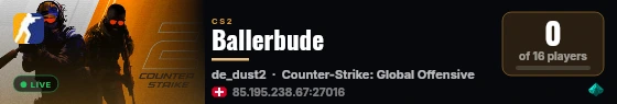 Ballerbude live status badge