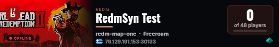 RedmSyn Test live status badge