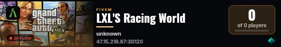 LXL'S Racing World live status badge