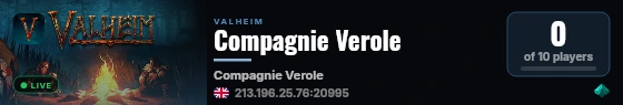 Compagnie Verole live status badge