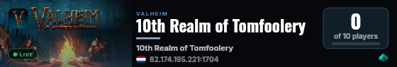 10th Realm of Tomfoolery live status badge