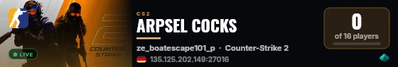 ARPSEL COCKS live status badge