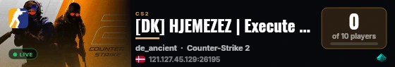 [DK] HJEMEZEZ | Execute #2 | Rank | !guns | WS live status badge