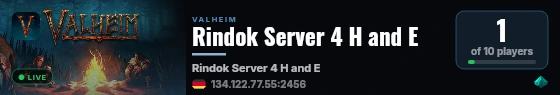 Rindok Server live status badge