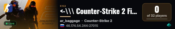 <-\\\ ОНЛАЙН ПАБ CS2 [18+] ///-> live status badge
