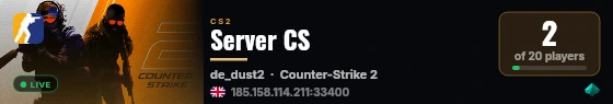 Server CS live status badge