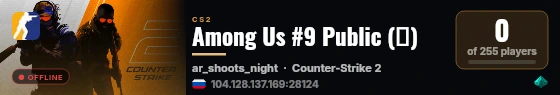 Among Us #9 Public (💚) live status badge