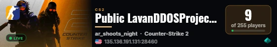 Public LavanDDOSProject 18+ live status badge