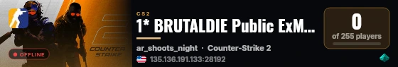 1* BRUTALDIE Public ExMod live status badge