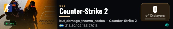 Counter-Strike 2 live status badge