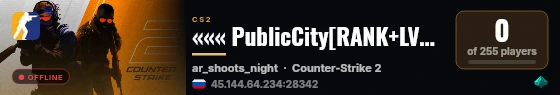 ««« PublicCity[RANK+LVL] :: !menu »»» live status badge