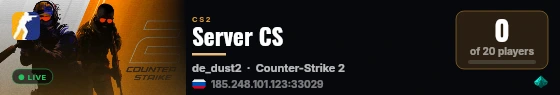 Server CS live status badge
