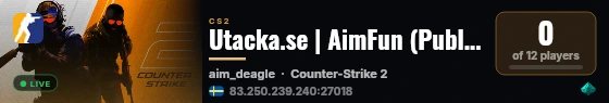 Utacka.se | AimFun (Public) live status badge