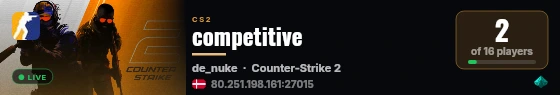 competitive live status badge