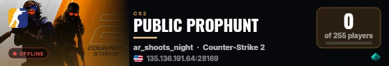 PUBLIC PROPHUNT live status badge