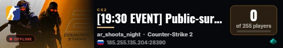 [19:30 EVENT] Public-survivaL | !menu live status badge