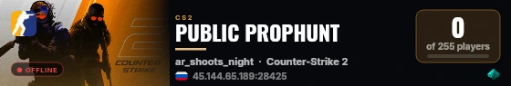 PUBLIC PROPHUNT live status badge