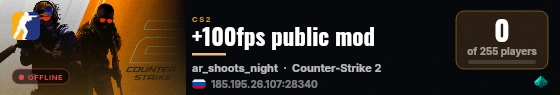 +100fps public mod live status badge