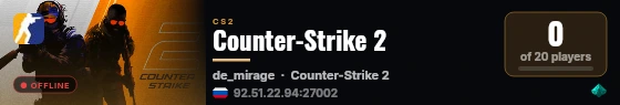 Counter-Strike 2 live status badge