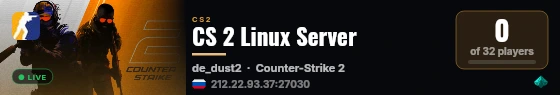 CS 2 Linux Server live status badge
