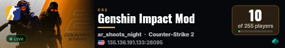 Genshin Impact Mod live status badge
