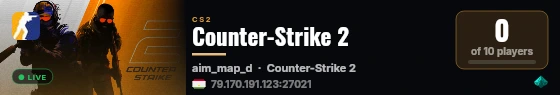 Counter-Strike 2 live status badge