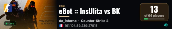eBot :: beshcomeback vs Chilllita live status badge
