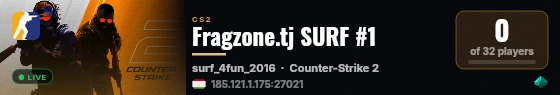 Fragzone.tj SURF #1 live status badge