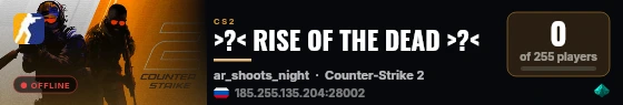 >?< RISE OF THE DEAD >?< live status badge