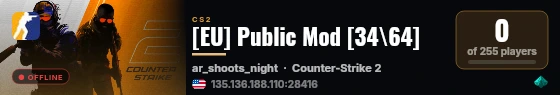 [EU] Public Mod [34\64] live status badge