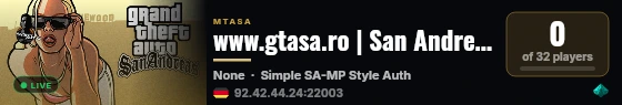 www.gtasa.ro | San Andreas Online live status badge