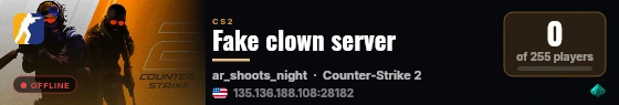 Fake clown server live status badge
