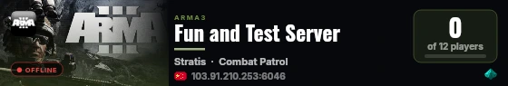 Fun and Test Server live status badge