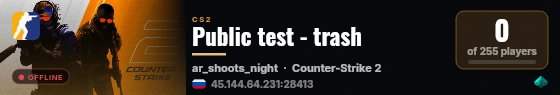 Public test - trash live status badge