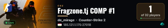 Fragzone.tj COMP #1 live status badge