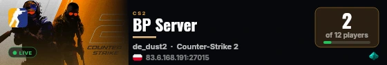 BP Server live status badge