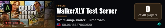 WalkerXLV Test Server live status badge