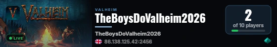 TheBoysDoValheim live status badge