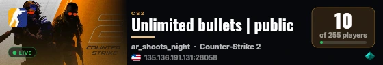 Unlimited bullets | public live status badge