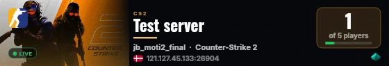 Test server live status badge