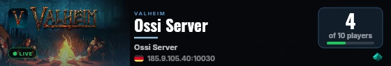 Ossi Server live status badge