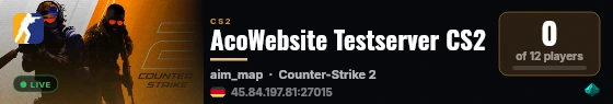 AcoWebsite Testserver CS2 live status badge