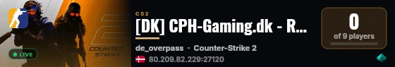 [DK] CPH-Gaming.dk - Retakes #1 | Rank | !Guns | WS live status badge