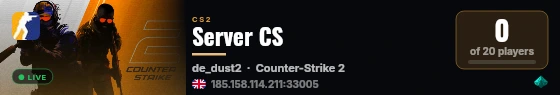 Server CS live status badge
