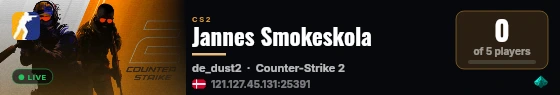 Jannes Smokeskola live status badge