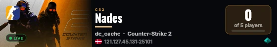 Nades live status badge