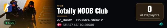 Totally NOOB Club live status badge
