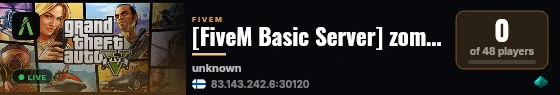 [FiveM Basic Server] zomburg live status badge